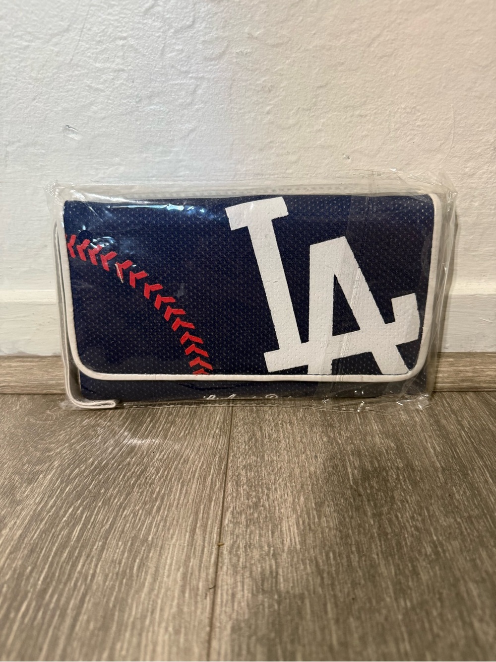 LA Dodgers Baseball Navy Canvas Clutch Wallet